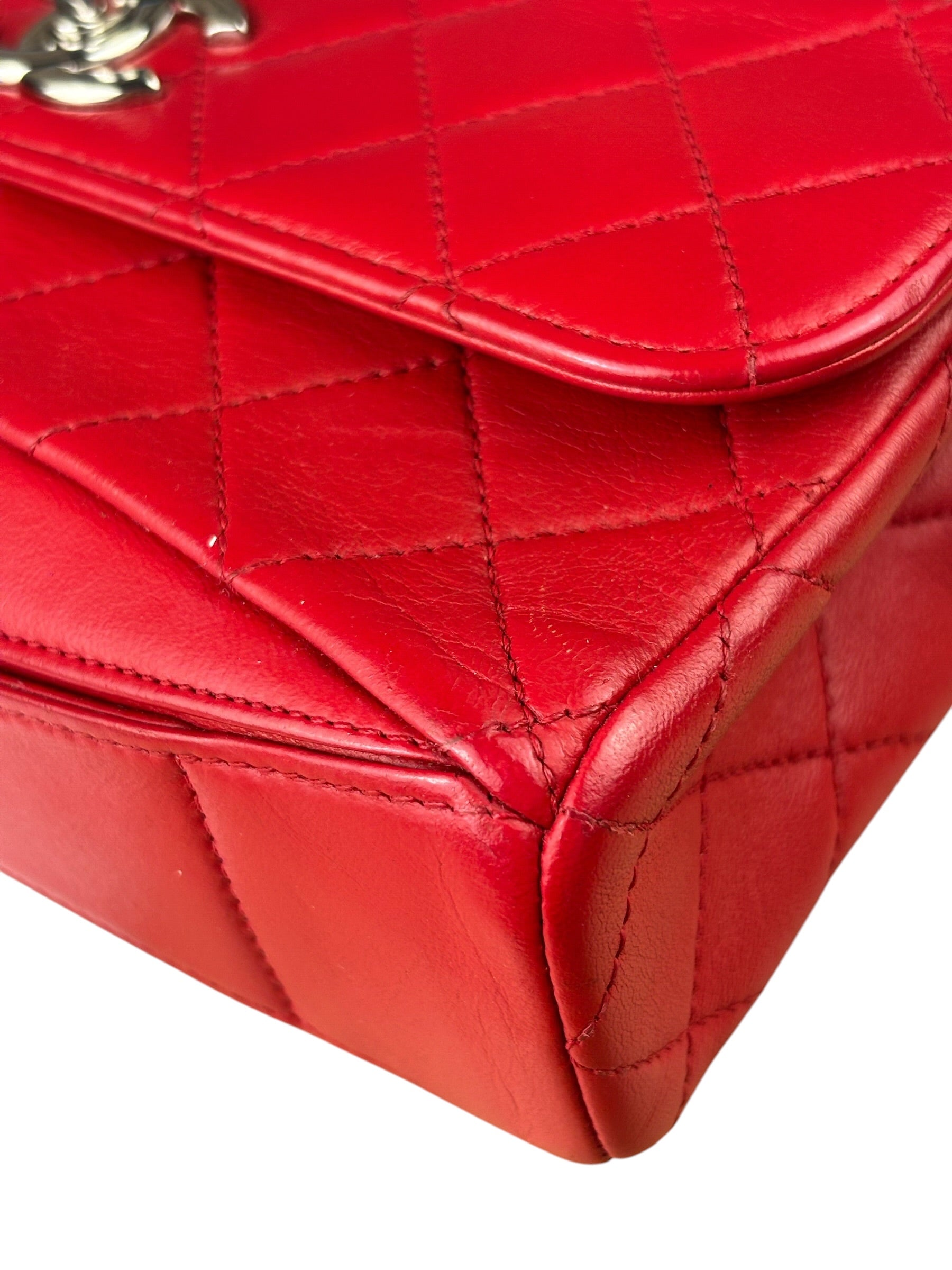 Chanel Red Quilted Leather Shoulder Bag 2016