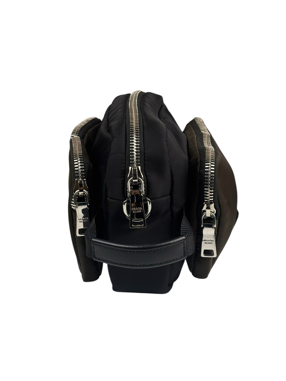 Prada Green/Black Tessuto Nylon Multi-Pocket Vanity Bag