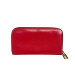 Burberry Vintage Red Leather Zip Long Wallet