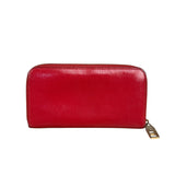 Burberry Vintage Red Leather Zip Long Wallet