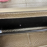 Gucci Bronze Metallic Leather Bamboo Long Zippy Wallet