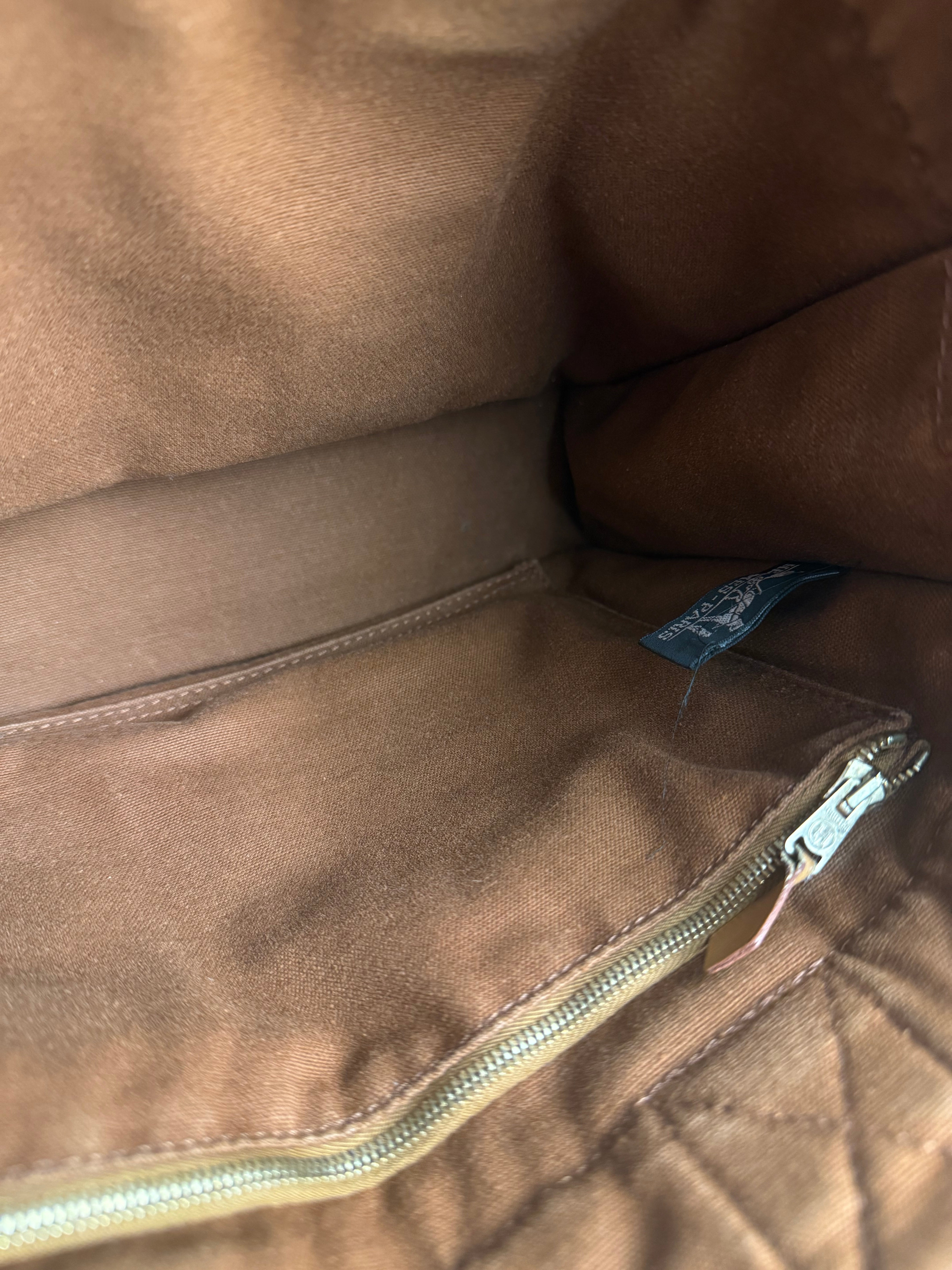 Hermes Brown Canvas Fourre Tout PM