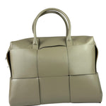 Bottega Veneta Olive Green Leather Intrecciato Arco Two-Way Bag
