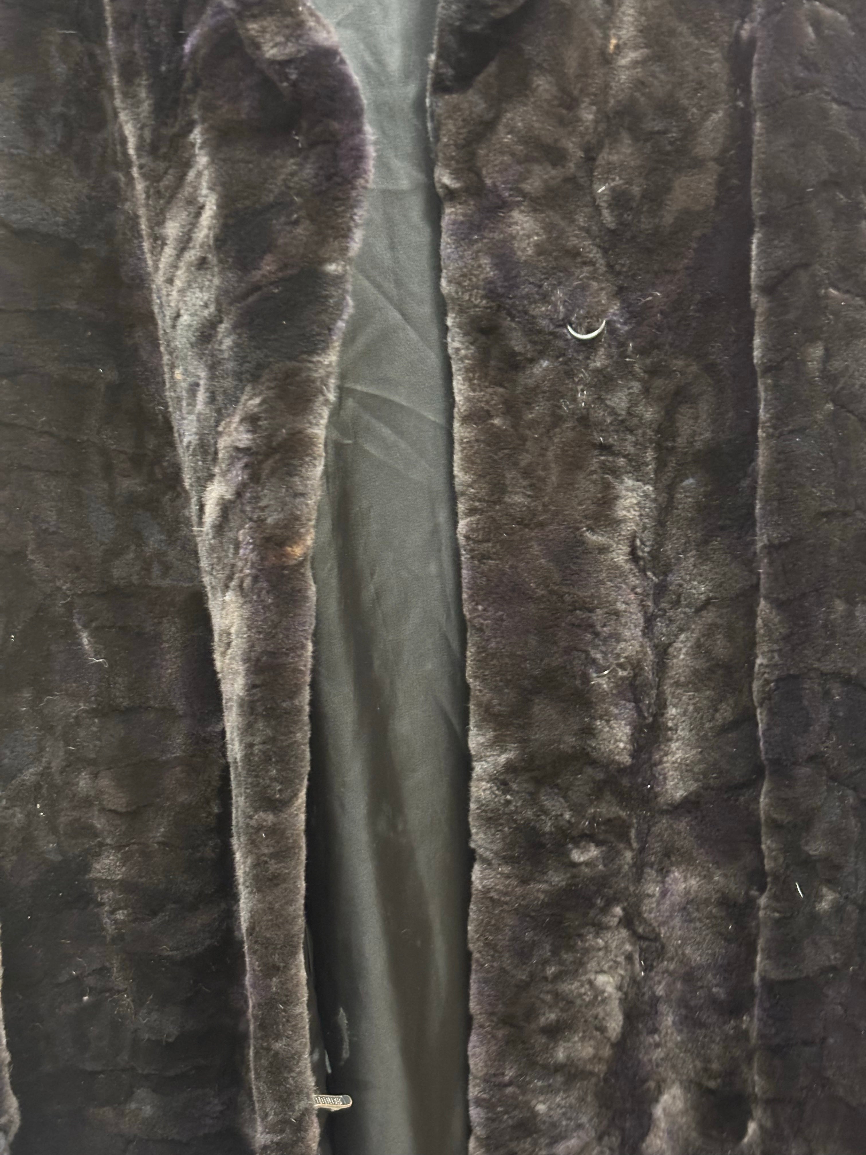 Saga Purple Ranched Mink Fur Long Coat