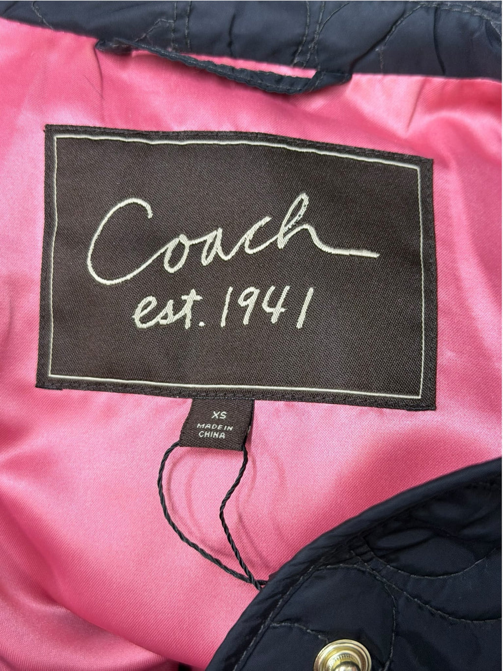 Coach Signature Anagram Quilted Coat Black