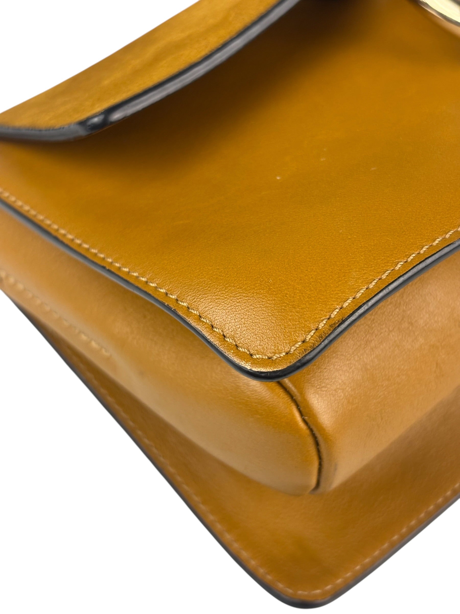 Chloe Mustard Yellow Leather/Suede Faye Bag