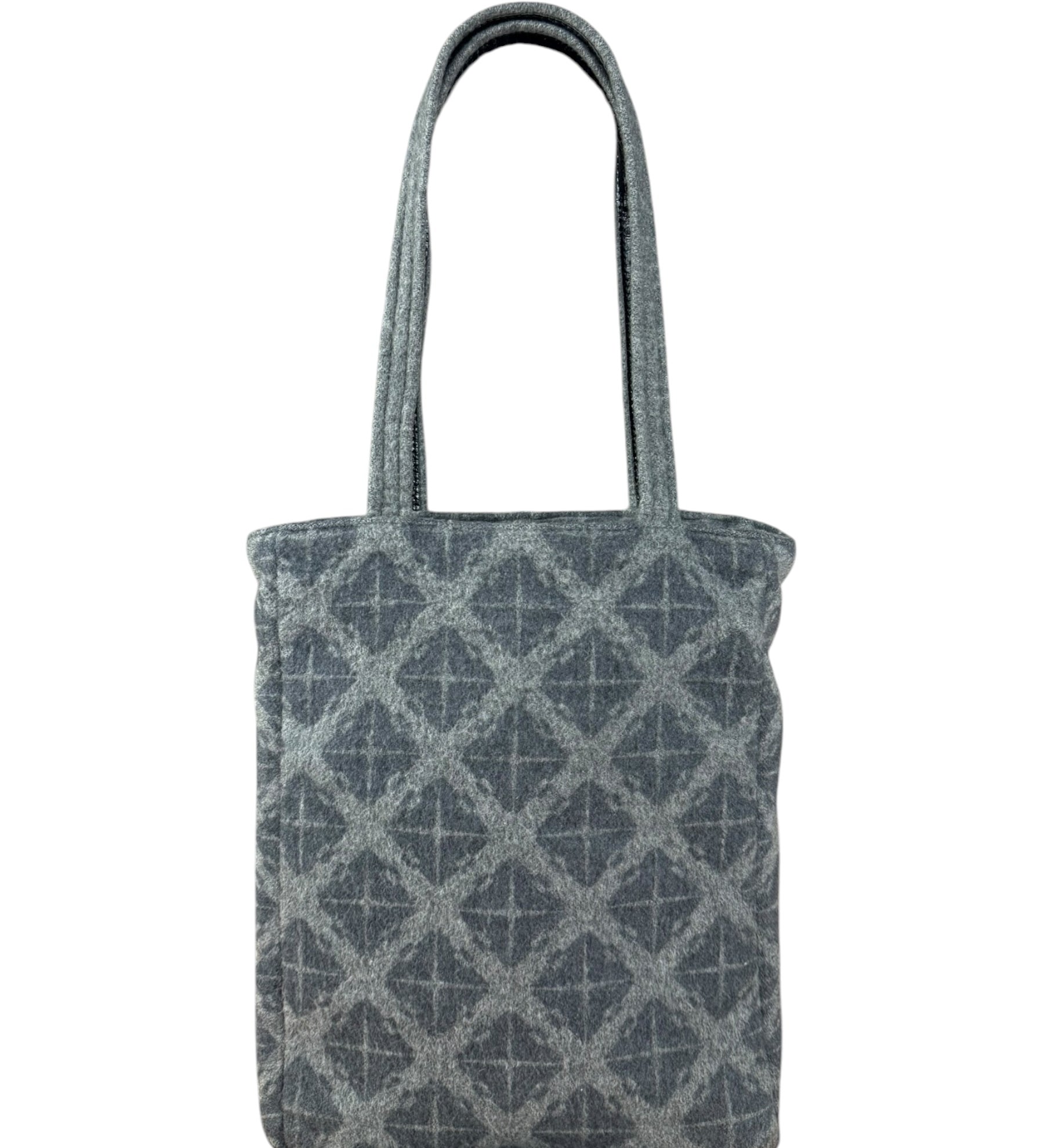 Bottega Veneta Grey Patterned Wool Tote Bag
