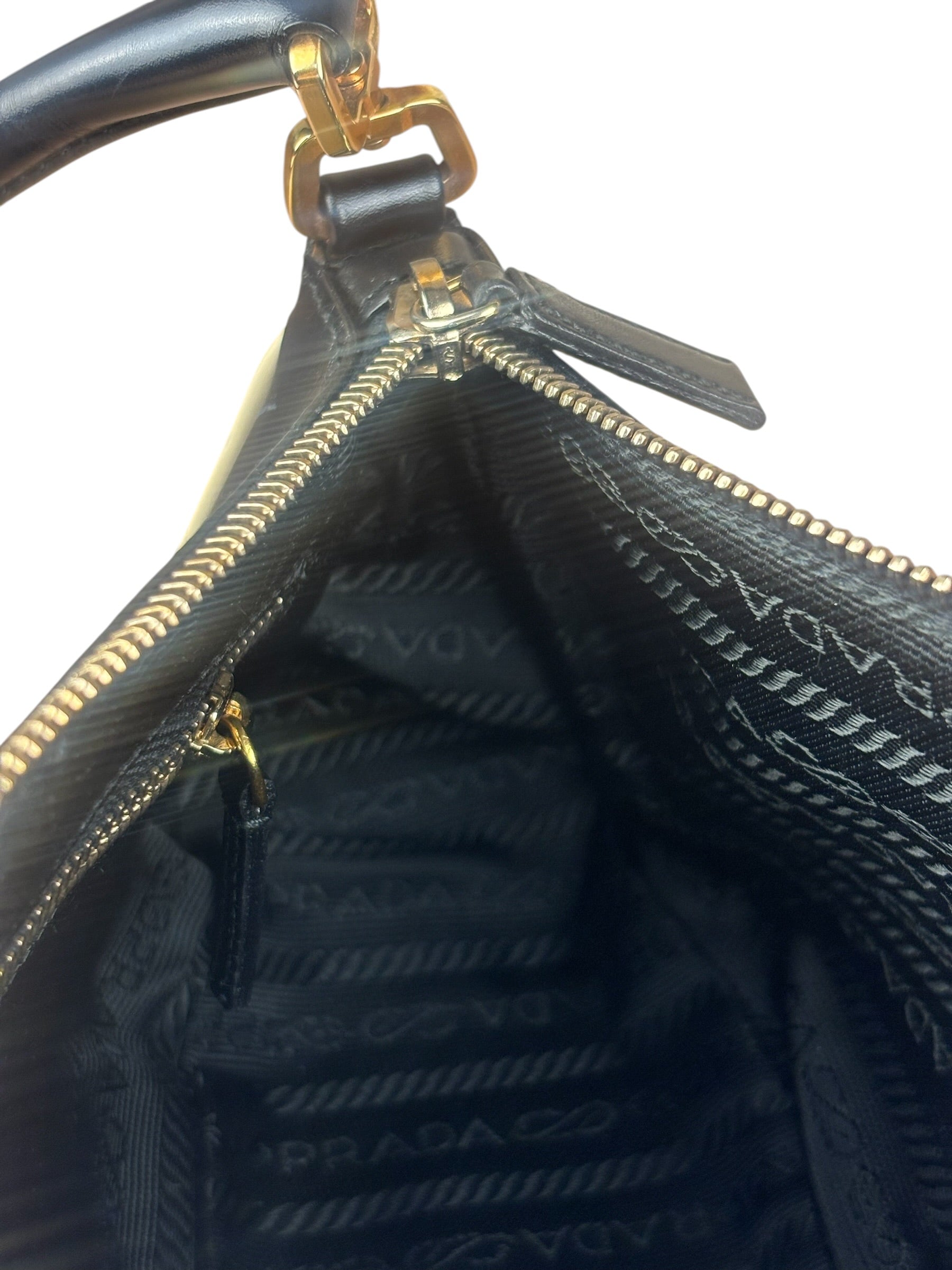Prada Vintage Black Leather Pochette