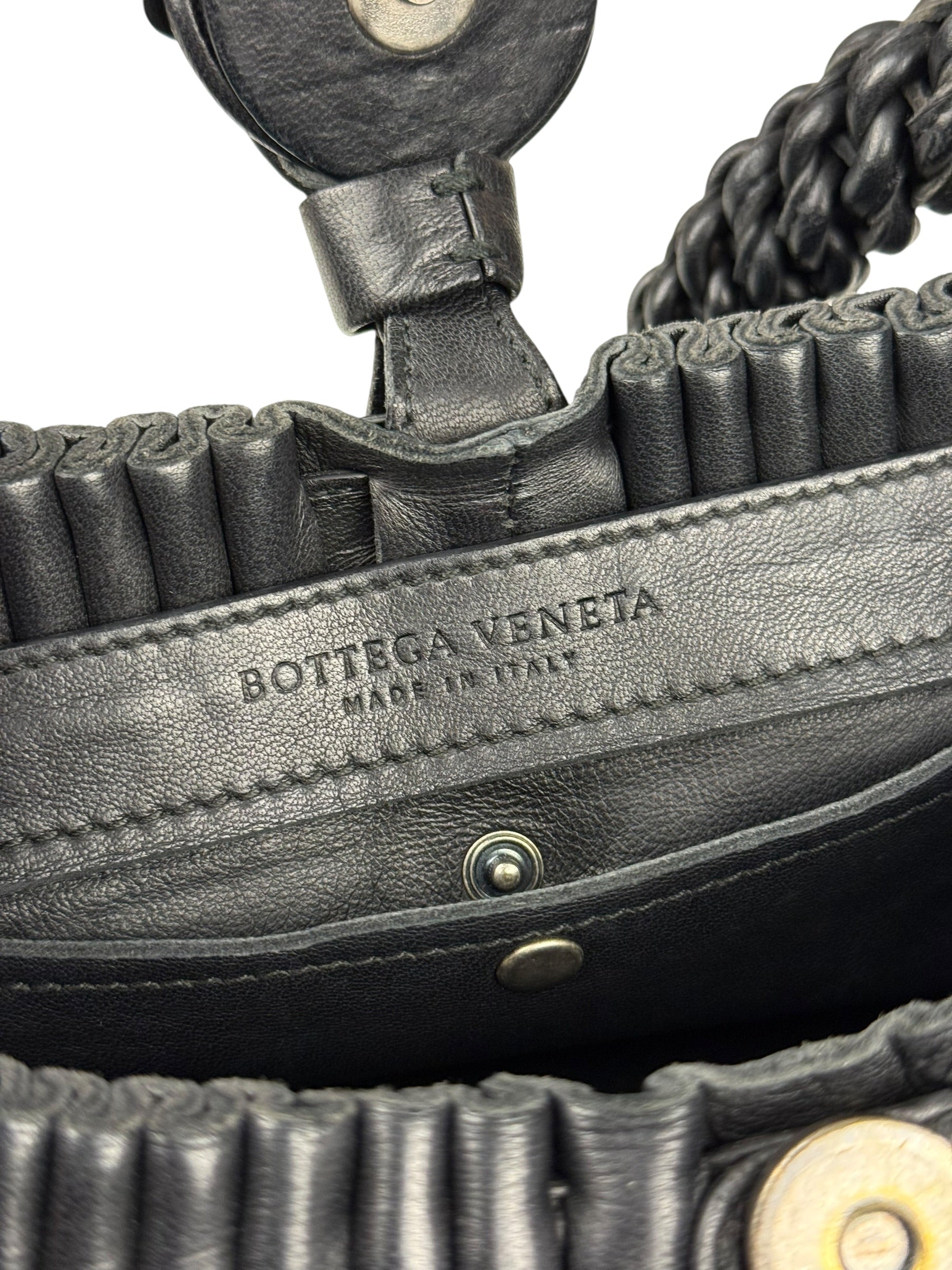 Bottega Veneta Braided Handle Leather Shoulder Bag