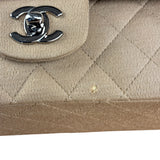 Chanel Beige Jersey Leather Trim Classic Double Flap Bag 2005