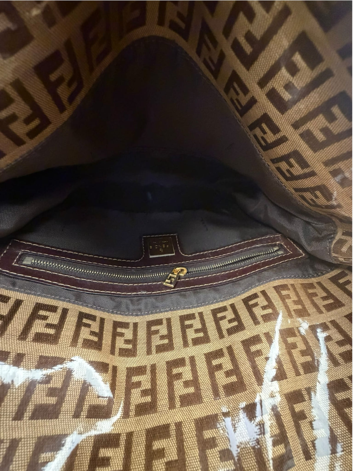 Fendi Brown PVC Leather Baguette