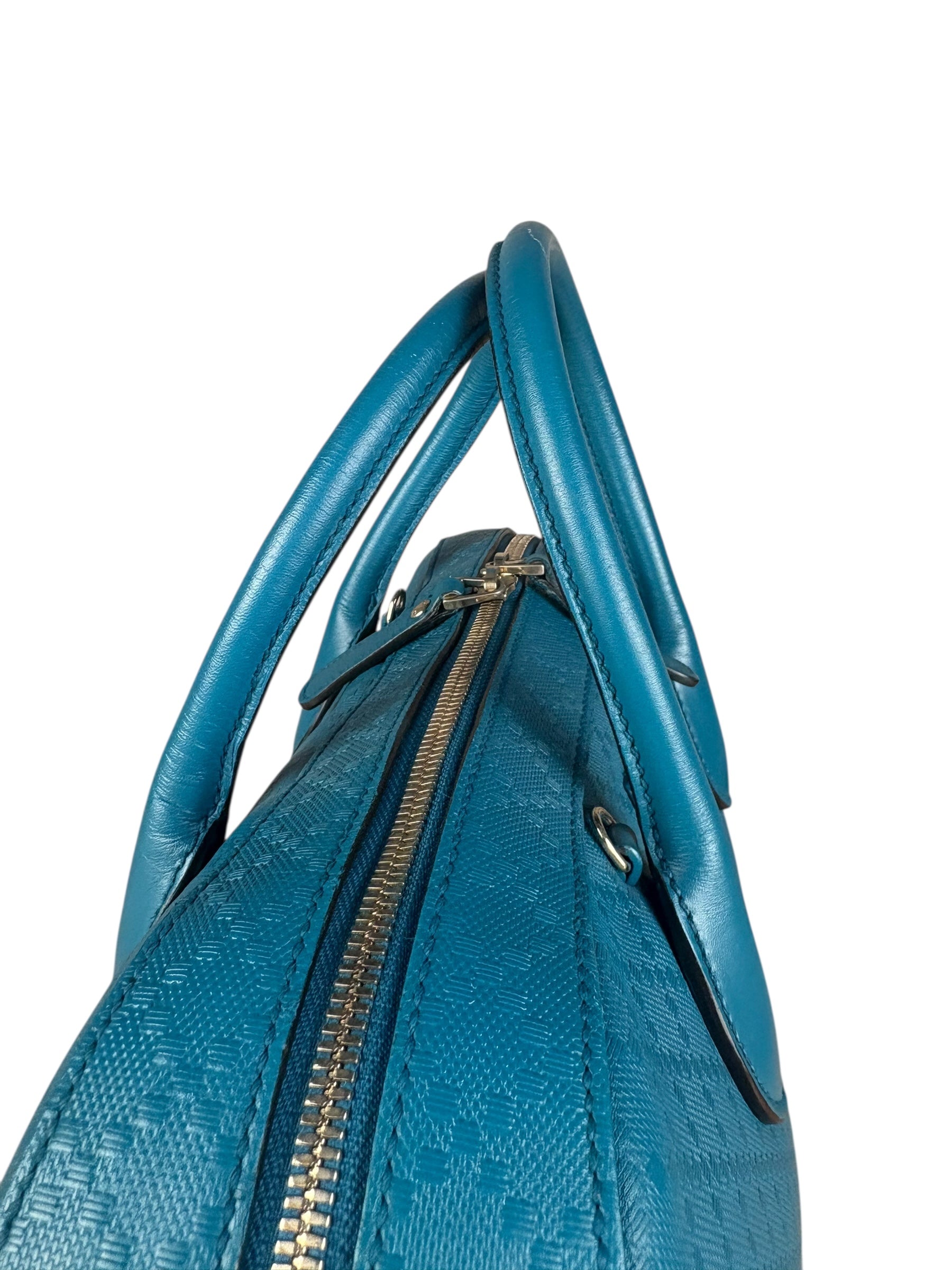 Gucci Diamante Bright Blue Leather Top Handle Bag