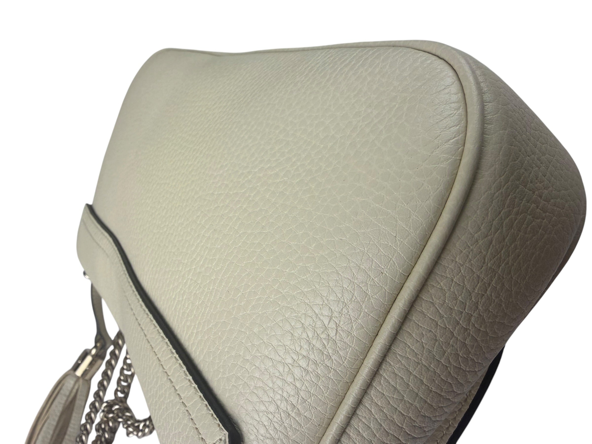 Gucci Soho Chain Flap Shoulder Bag White