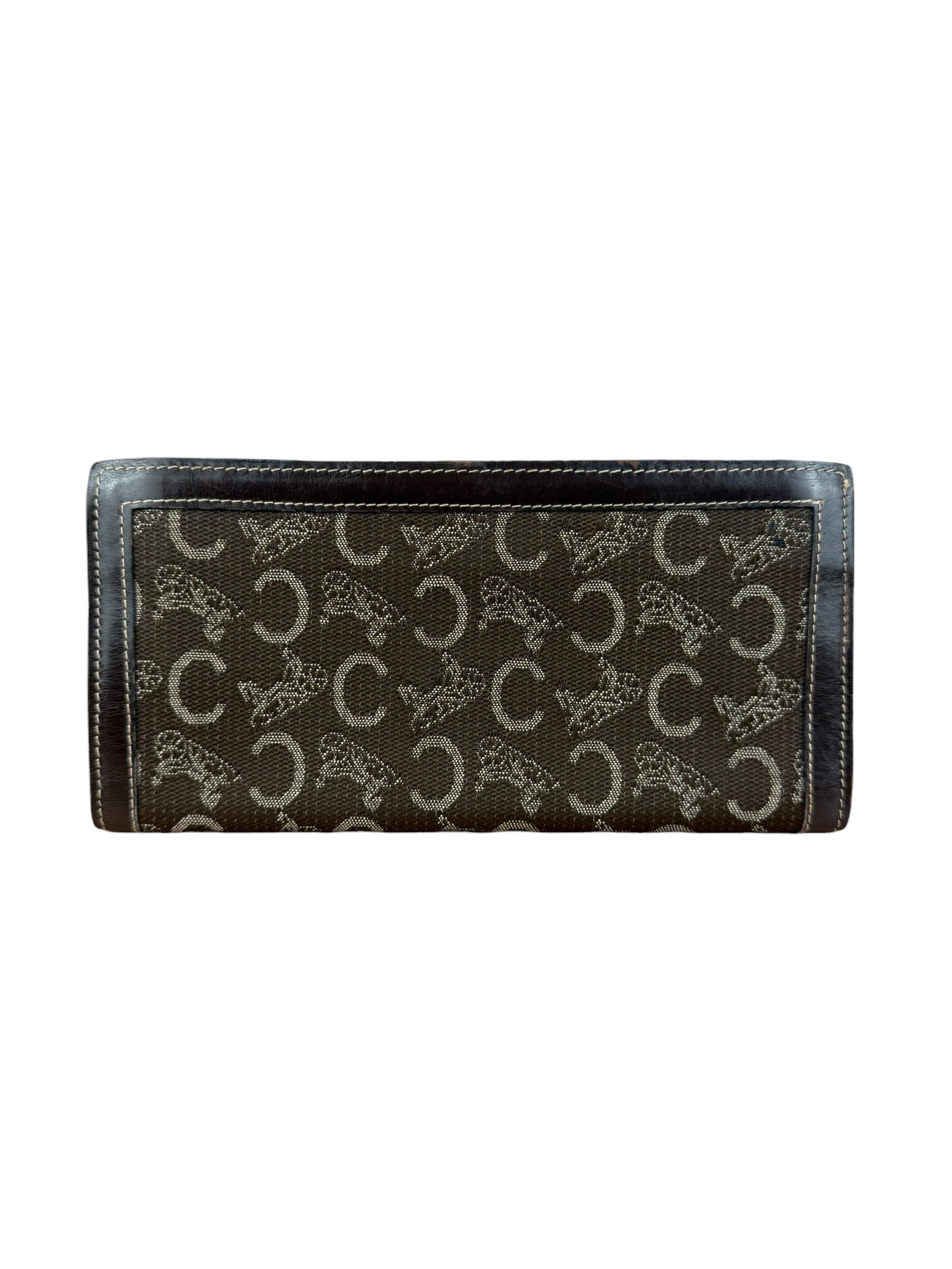 Celine Vintage Macadam Long Wallet Brown