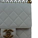 Chanel Small Chic Pearls White Flap Bag 2019