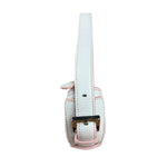 Loewe White Pebbled Leather Pink Trim Mini Boat Pochette