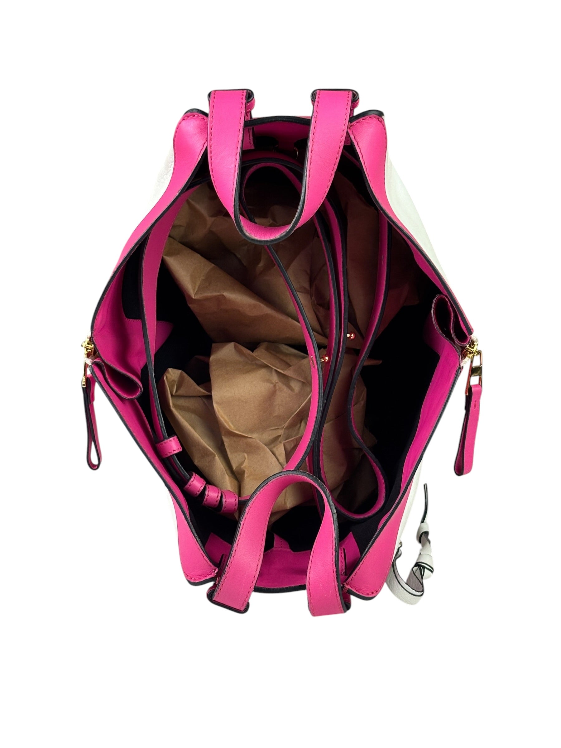 Loewe Pink/White Leather M Hammock Bag