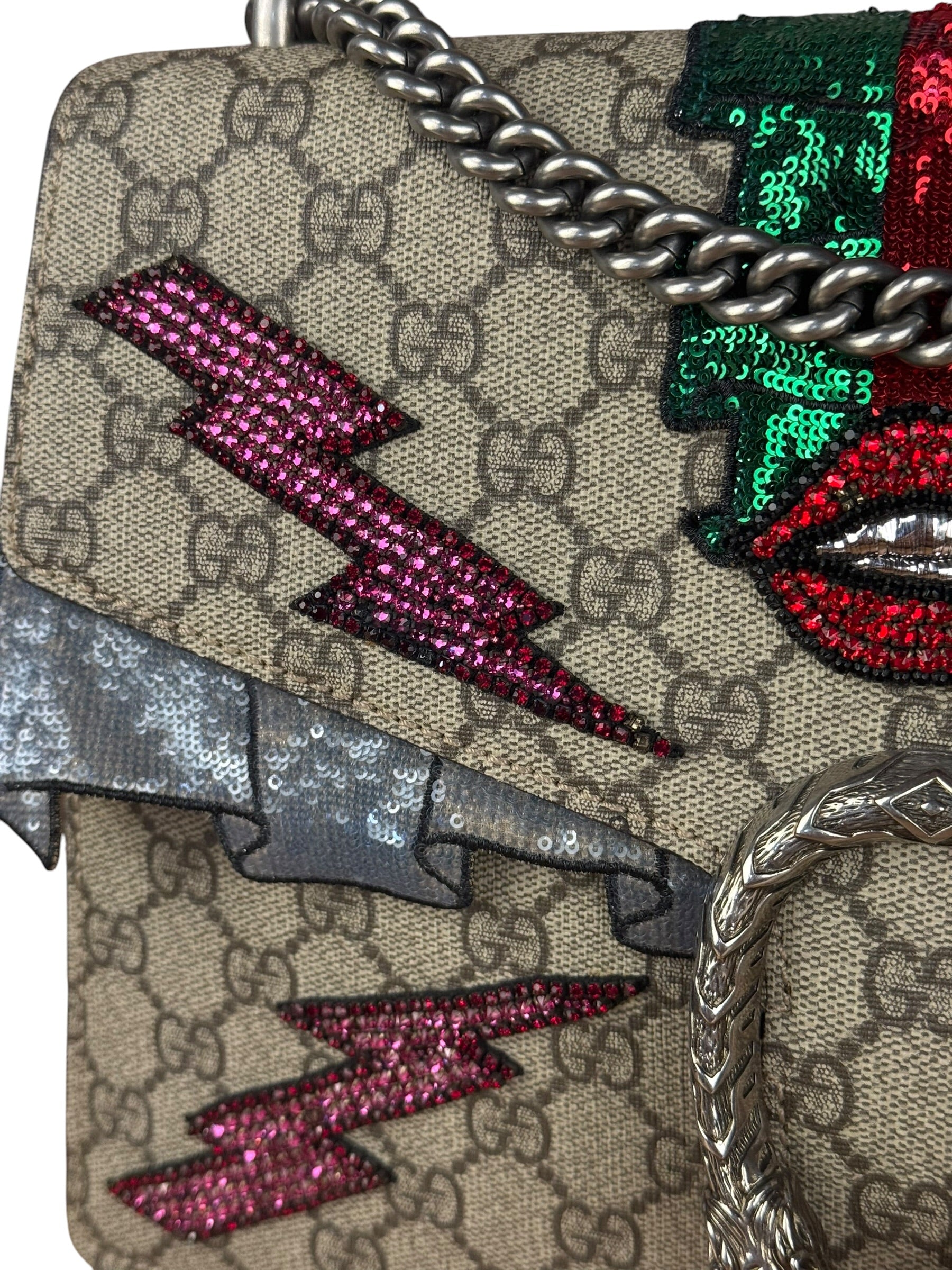 Gucci GG Embellished Patchwork Dionysus Chain Bag