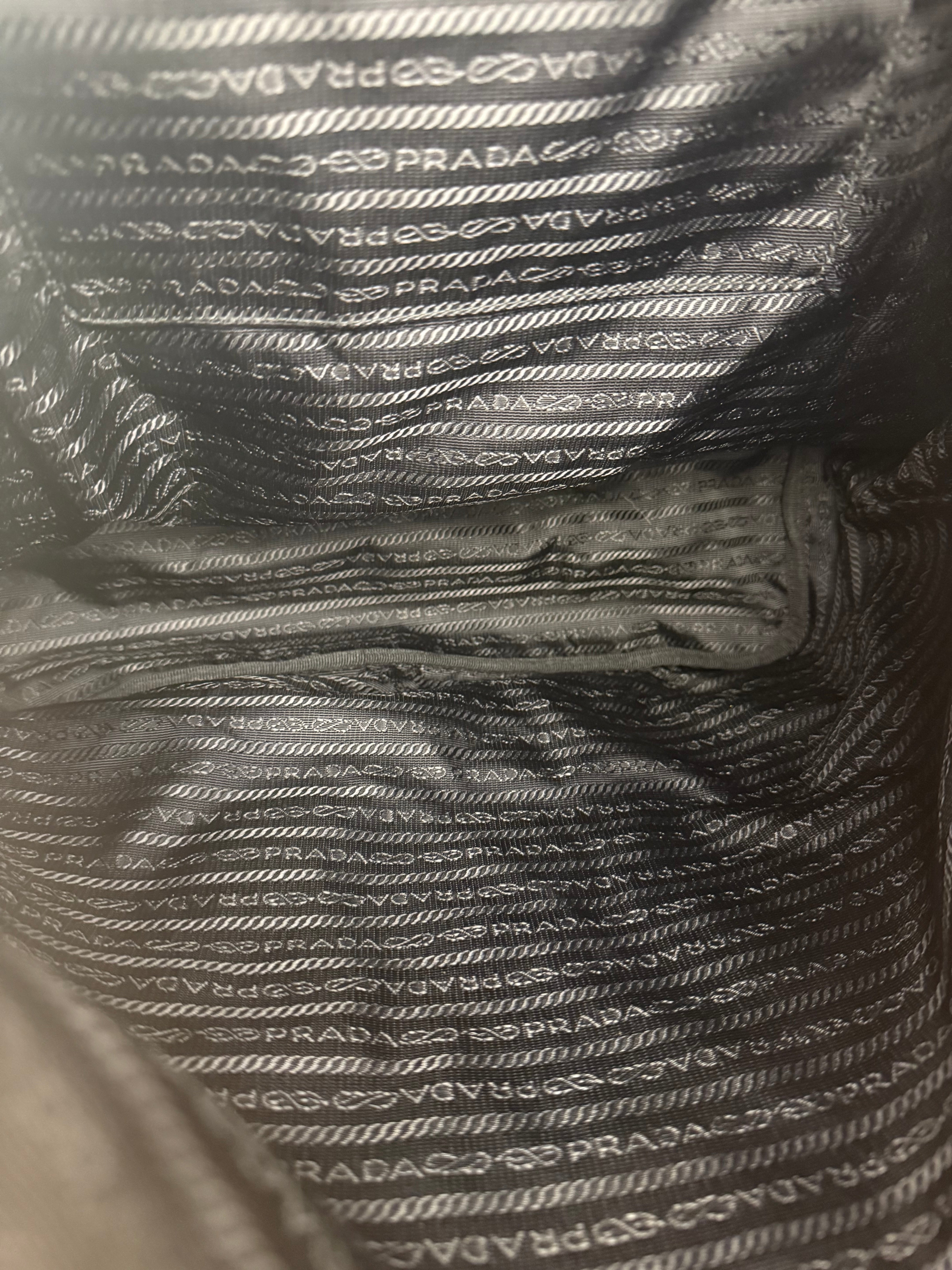 Prada Black Tessuto Nylon Zip Tote Large