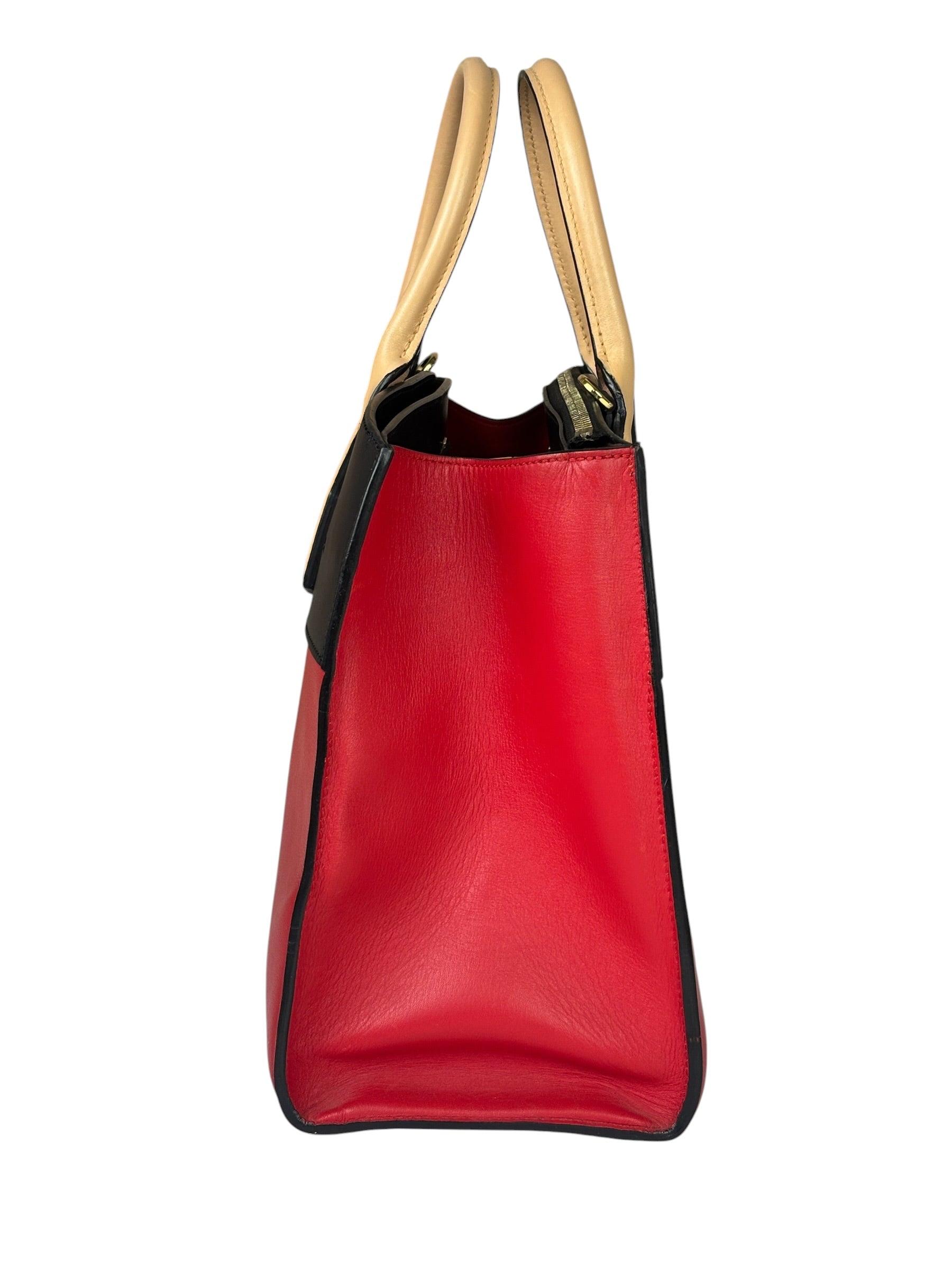 Louis Vuitton Red Leather City Steamer Handbag MM