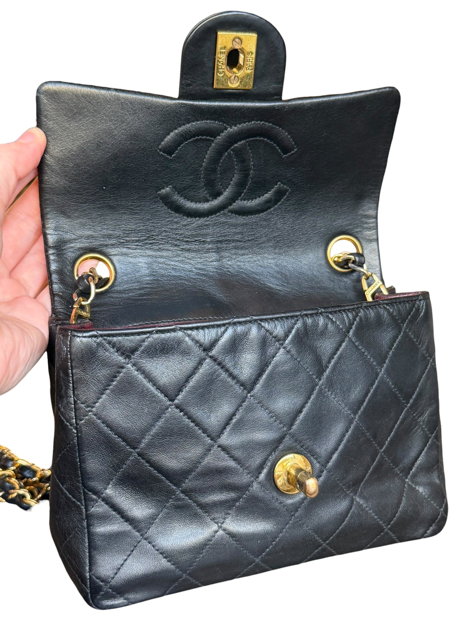Chanel Black Leather Classic Mini Flap Bag ‘94-‘96