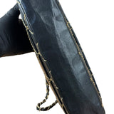 Chanel Vintage Navy Blue Leather Wild Stitch Surpique Flap Bag 2001