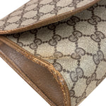 Gucci Brown Leather Trim GG Accessory Collection Clutch