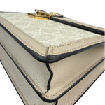 Gucci Beige Leather Trim Medium Ophidia Top Handle Bag