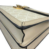 Gucci Beige Leather Trim Medium Ophidia Top Handle Bag