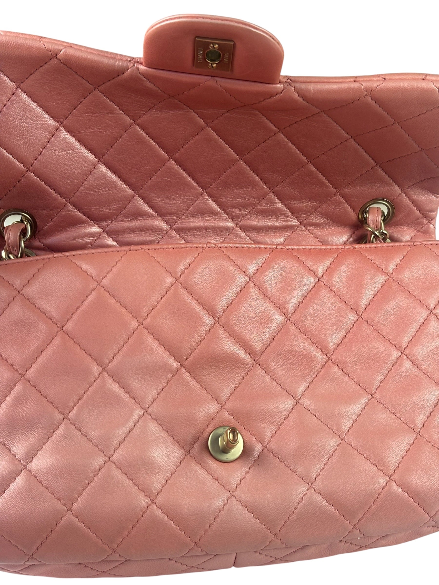 Chanel Pink Quilted Lambskin Timeless Chain Shoulder Bag 2010