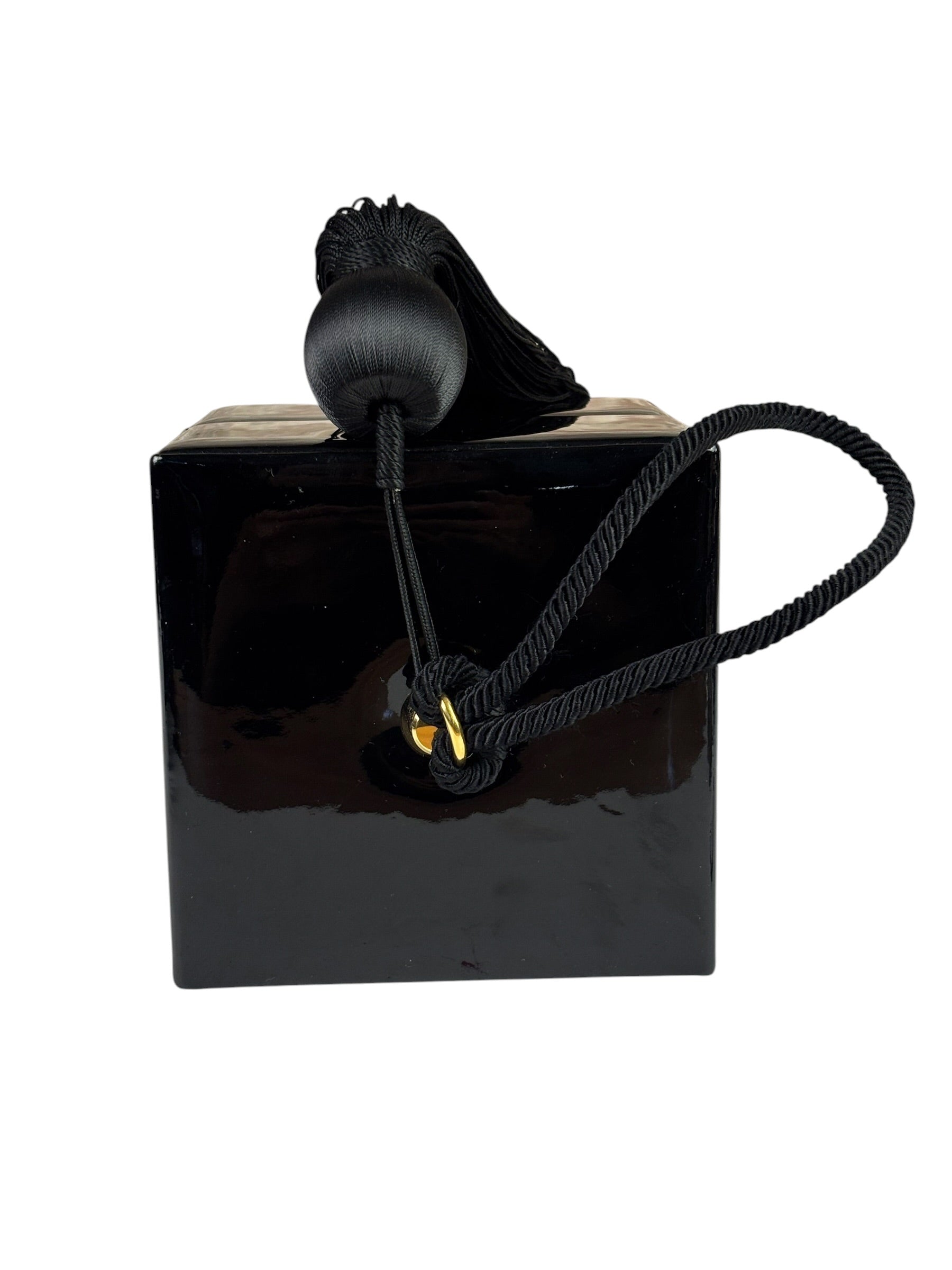 YSL Patent Jerry Cube Box Clutch
