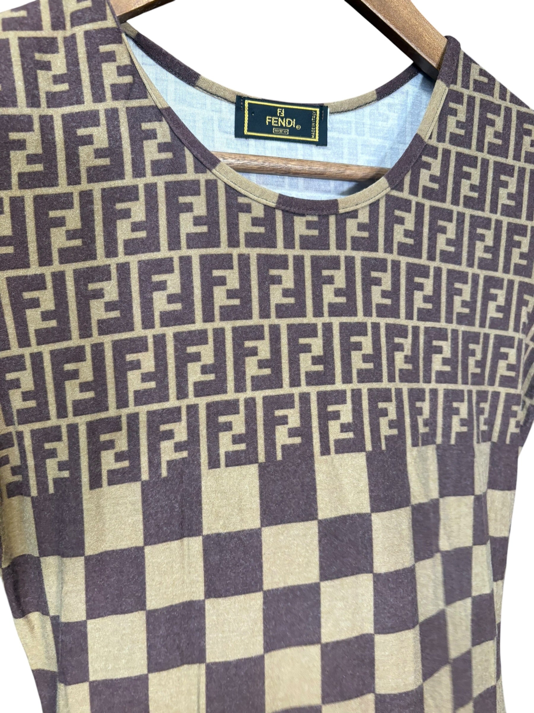 Fendi Vintage FF Multi Pattern Rayon Top