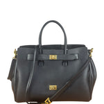 Balenciaga Black Leather Bel Air Carry All Two-Way Bag