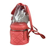 Chanel 2018 Pink Quilted PVC Vanity Zip Backpack