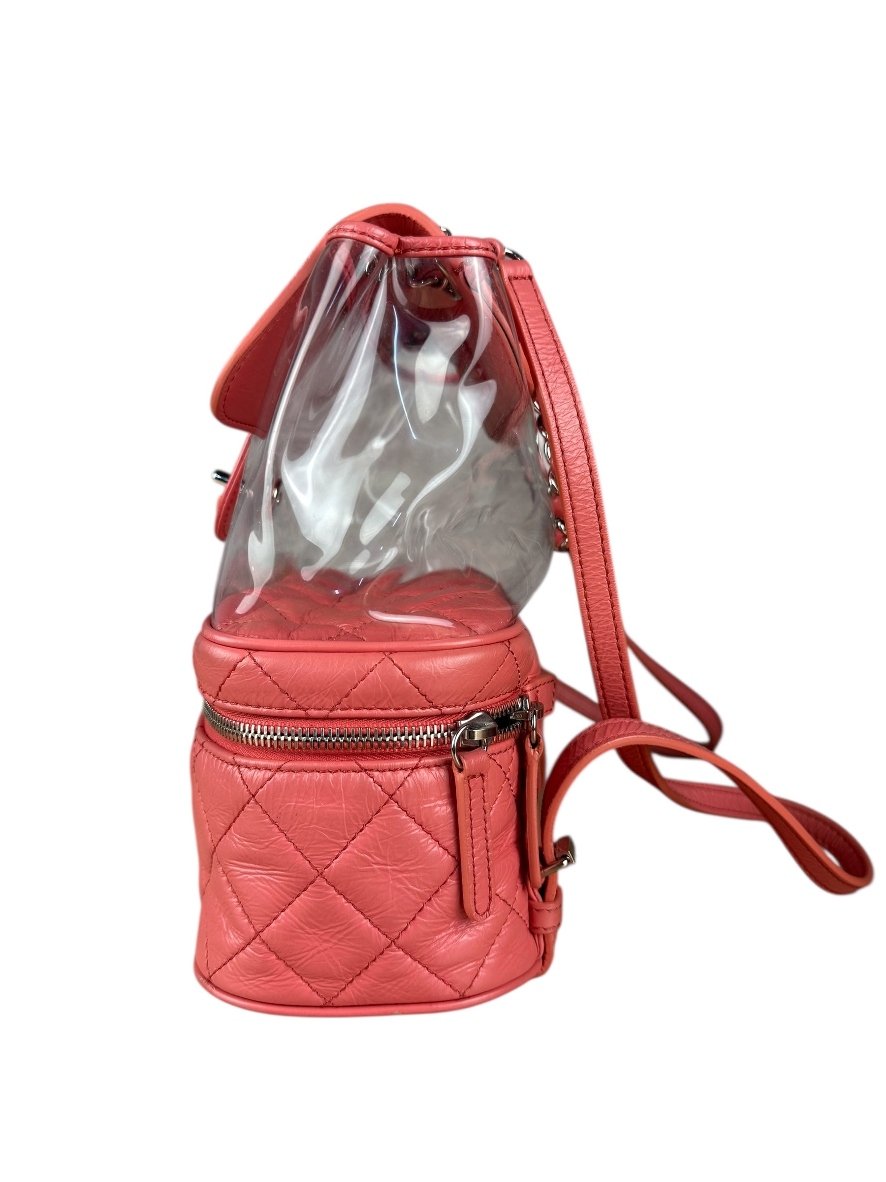 Chanel 2018 Pink Quilted PVC Vanity Zip Backpack