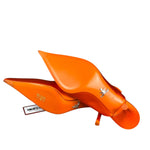 Prada Orange Satin Heel Mules
