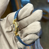 Cartier Must De Vermeil Black Dial Blue/Green Strap