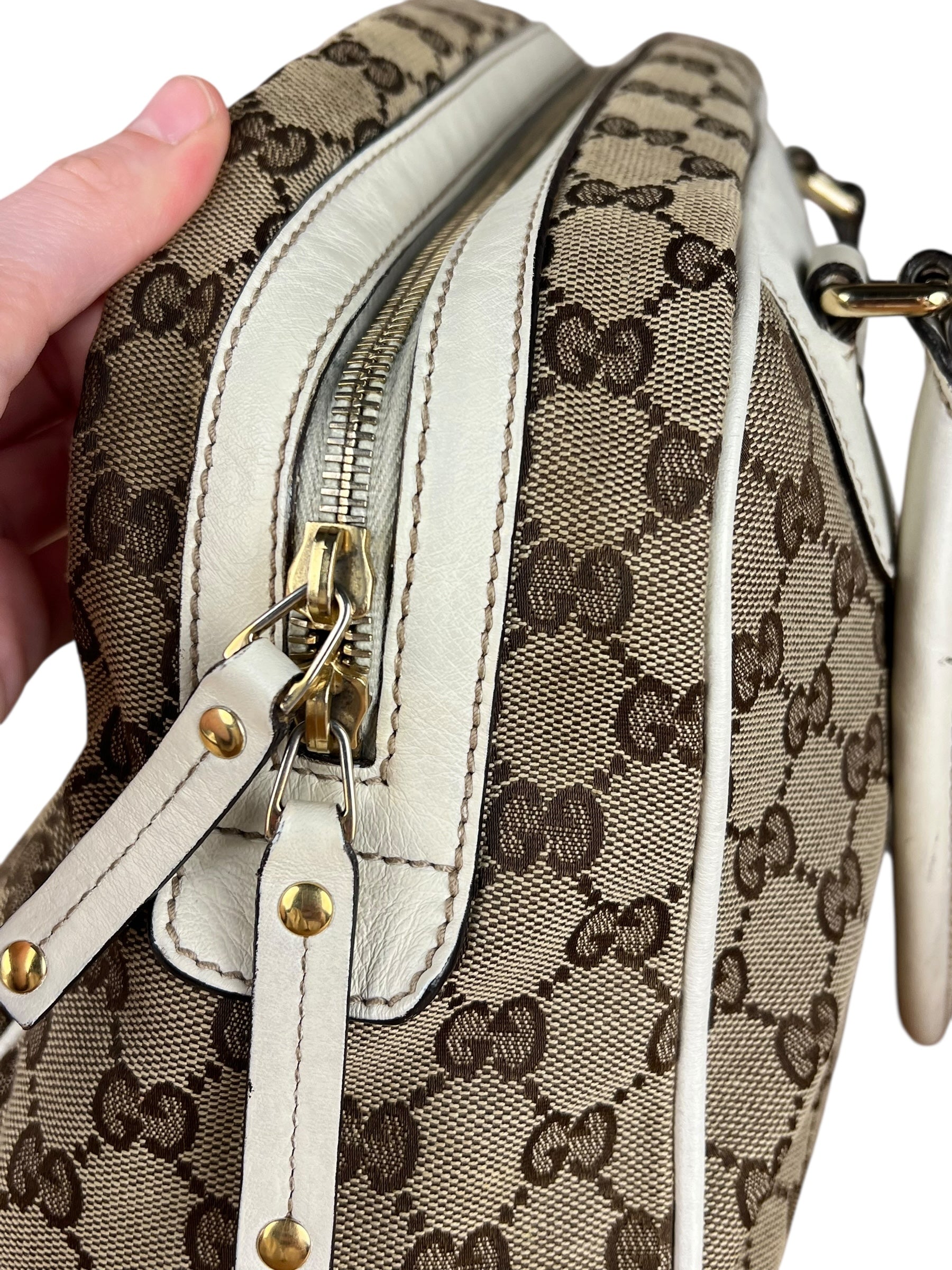 Gucci GG Canvas Trophy Boston Bag