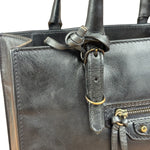 Balenciaga Black Leather papier A4 Tote Bag