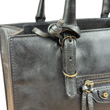 Balenciaga Black Leather papier A4 Tote Bag