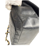Chanel Vintage Black Leather Double Flap Shoulder Bag 1999