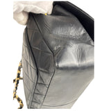 Chanel Vintage Black Leather Double Flap Shoulder Bag 1999
