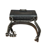 Chanel Gray Patent Leather Boy Flap Shoulder Bag