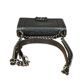 Chanel Gray Patent Leather Boy Flap Shoulder Bag