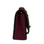 Chanel Vintage Burgundy Cotton Pairs-Seoul Pagoda Flap Bag