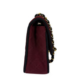Chanel Vintage Burgundy Cotton Pairs-Seoul Pagoda Flap Bag