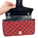 Gucci GG Red Marmont Flap Chain Shoulder Bag