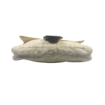 Fendi Cream/Brown Leather Trim Zucca Baguette