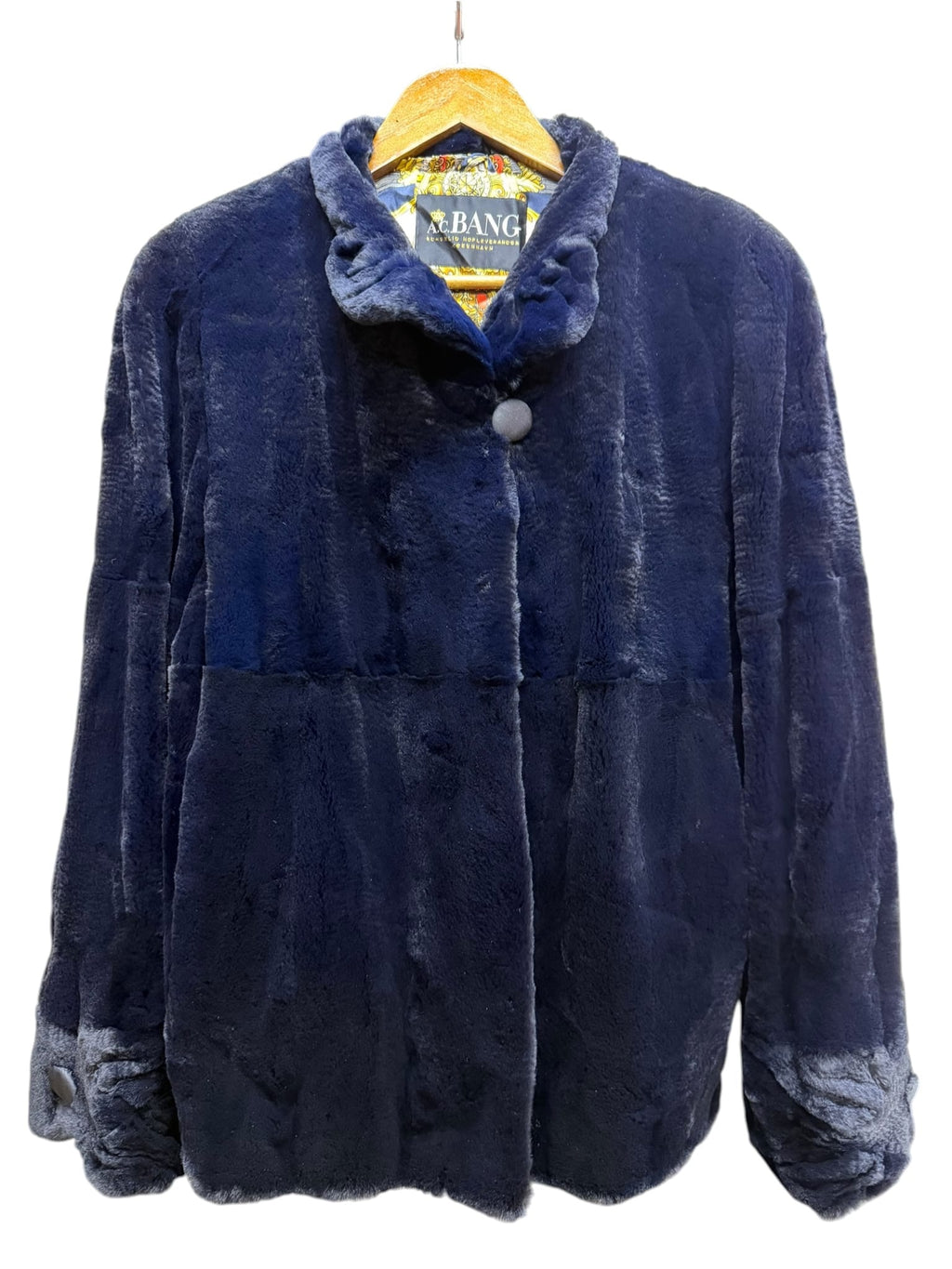 Vintage Ac Bang Navy Sheared Mink Fur Coat