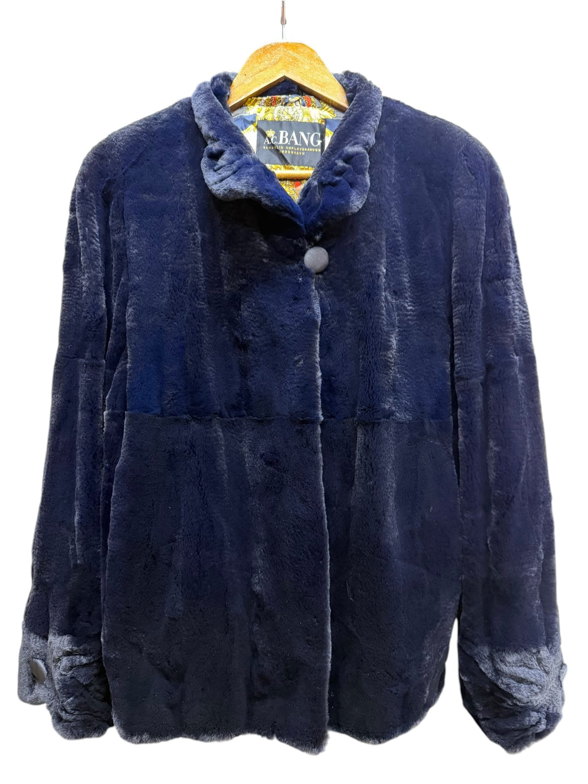 Vintage Ac Bang Navy Sheared Mink Fur Coat